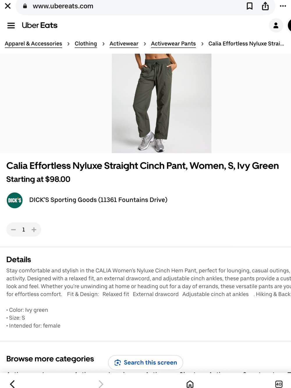 CALIA by Carrie Underwood Navy Track Pants NWOT medium stretch athletic Gorpcore - Picture 2 of 13